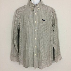 Chaps Mens L Striped Easy Care Button Up Shirt